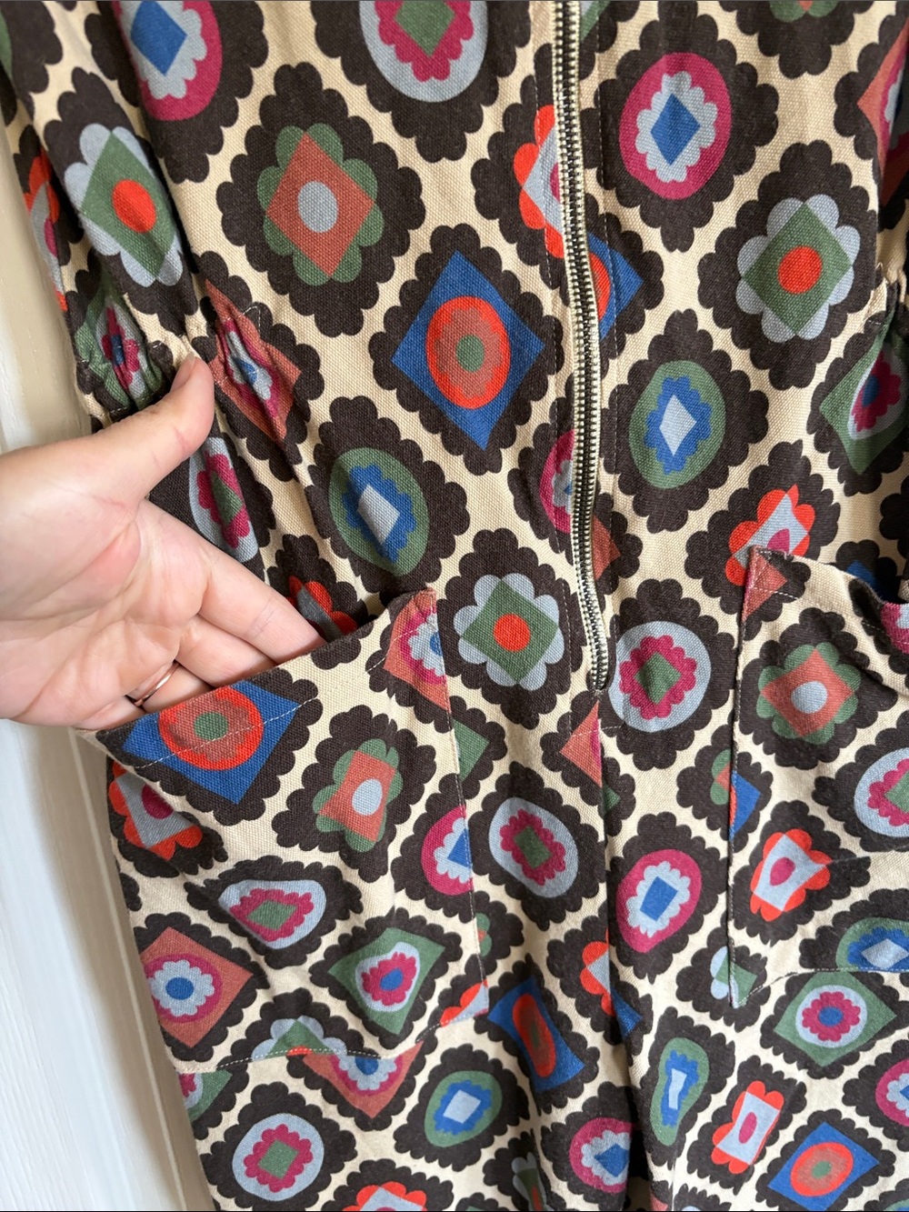 Noble jumpsuit in granny square print - limited edition colorful print - Picture 5 of 10